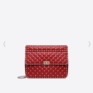 Valentino Medium Red Rockstud Spike Bag